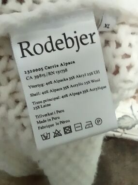 Rodebjer Crew Neck Alpaca Blend Sweater in Cream